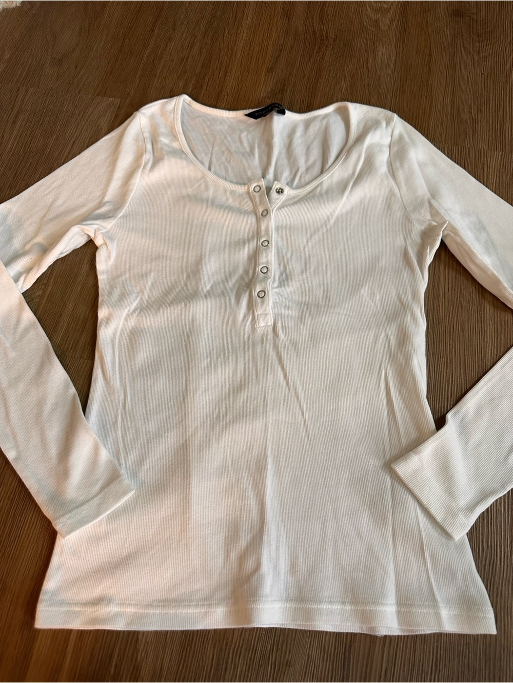 Banana Republic Cream Long-Sleeve Henley Top